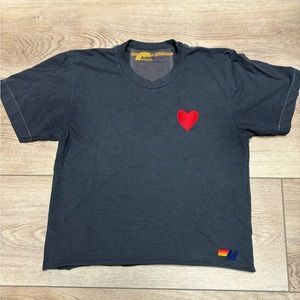 Aviator Nation Heart Stitch Boyfriend TShirt Size Small